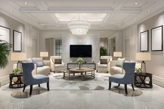 3d rendering luxury and modern living-room